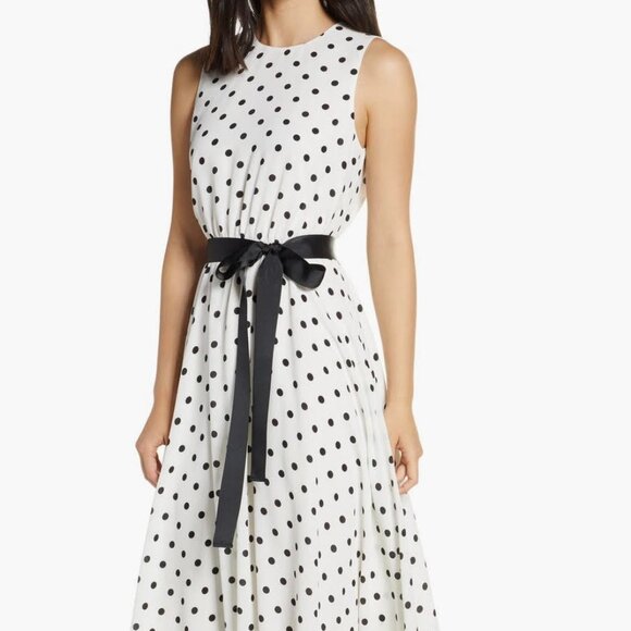 Harper Rose Polka Dot Fit & Flare Dress Size 4P - Picture 1 of 5